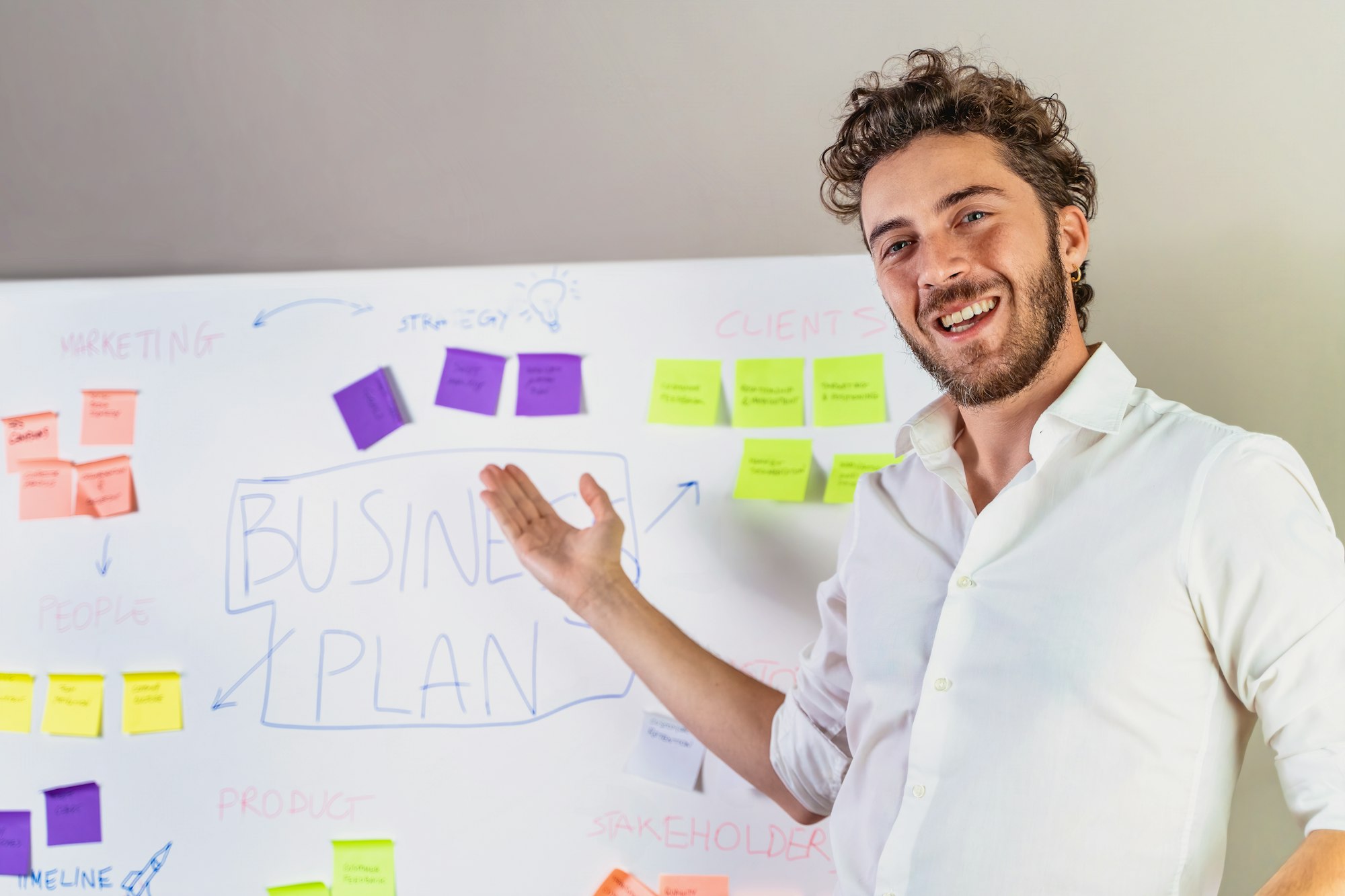 Man Presenting Business Plan - Strategic Planning and Motivation